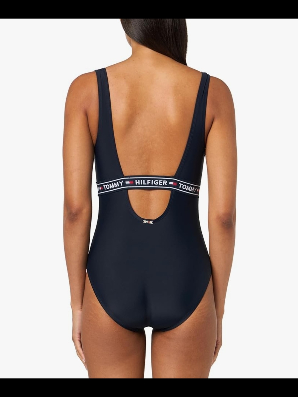 4th Of July Tommy Hilfiger Navy One-Piece with Branded Elastic Band Front Cutout - Picture 2 of 7